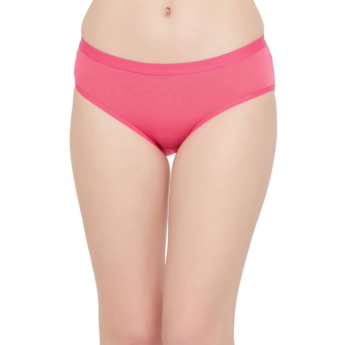

Clovia Mid Waist Hipster Panty in Salmon Pink - Cotton - PN2007A22, Light pink