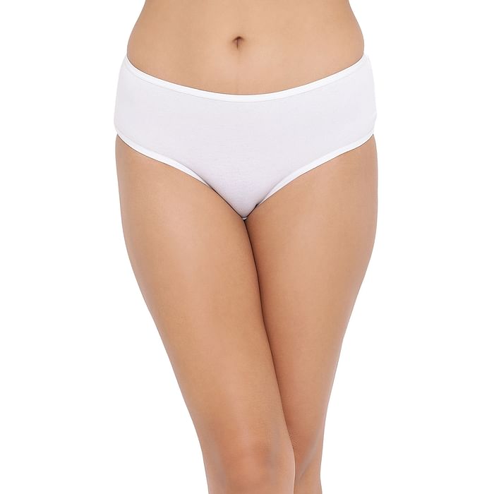 

Clovia Mid Waist Hipster Panty in White - Cotton - PN2999P18