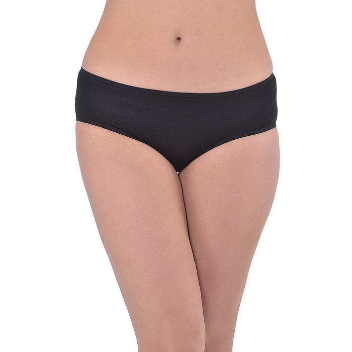

Clovia Mid Waist Hipster Panty with Heart Print Back in Black - Cotton - PN3297Q13
