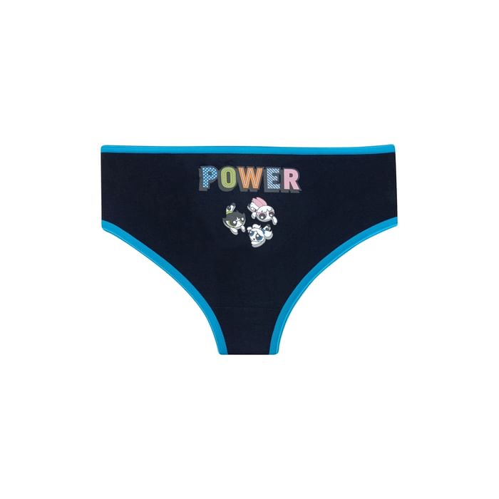 

Clovia Mid Waist Hipster Panty with Powerpuff Print Back in Black - Cotton - PN3310T13
