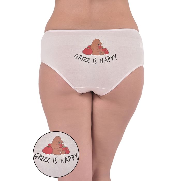 

Clovia Mid Waist Hipster Panty with Text & Graphic Print Back in Grey - Cotton - PN3297Q22, Light pink