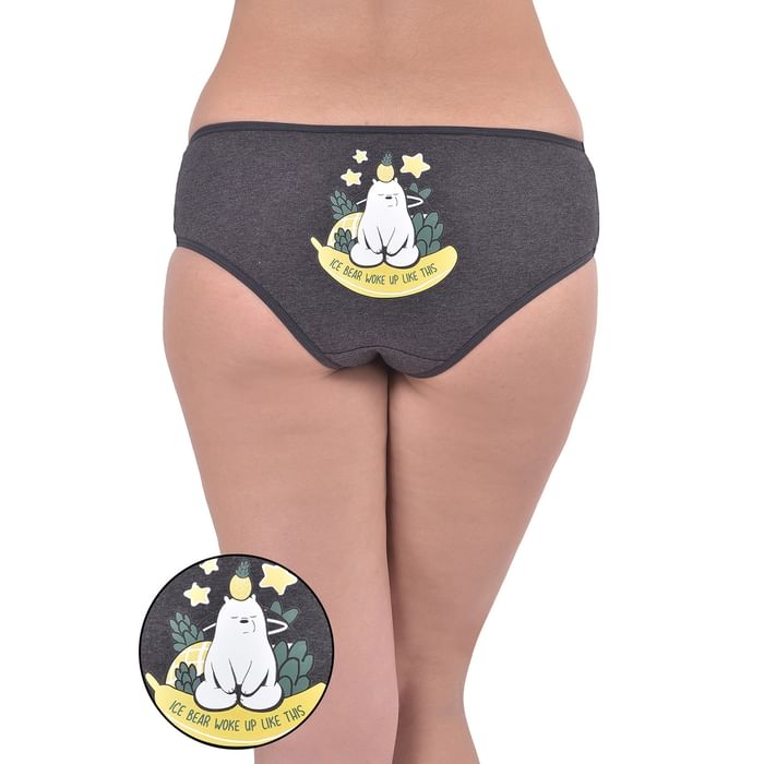 

Clovia Mid Waist Hipster Panty with Text & Graphic Print Back in Dark Grey - Cotton - PN3297Q01, Light grey