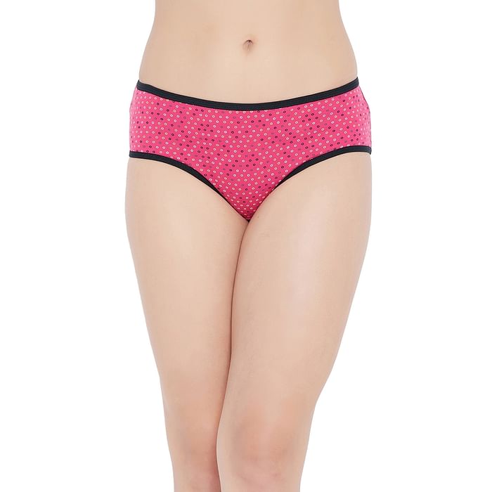 

Clovia Mid Waist Geometric Print Hipster Panty in Pink - Cotton - PN3464V14