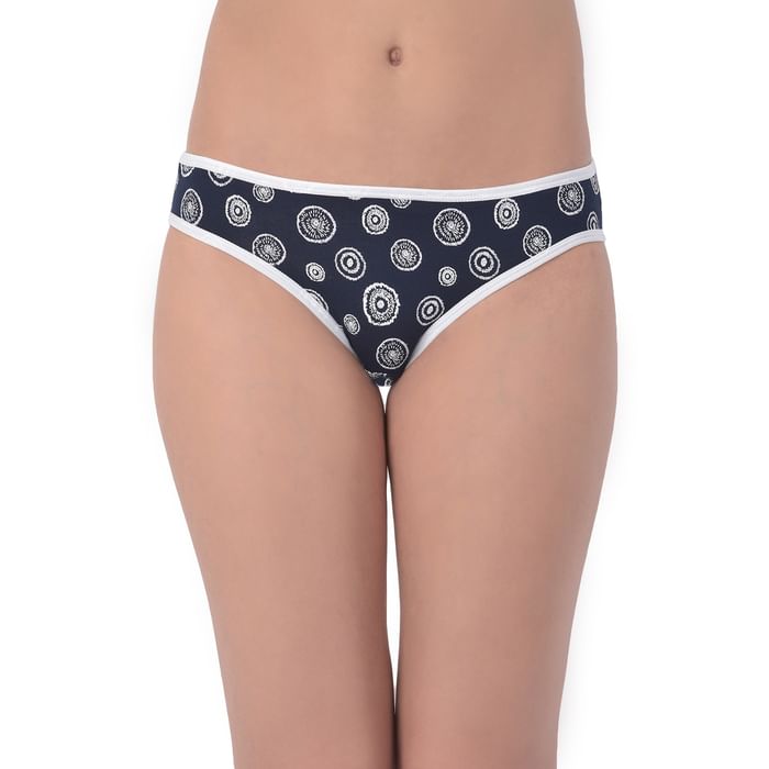 

Clovia Low Waist Printed Bikini Panty in Navy - Cotton - PN2519K08