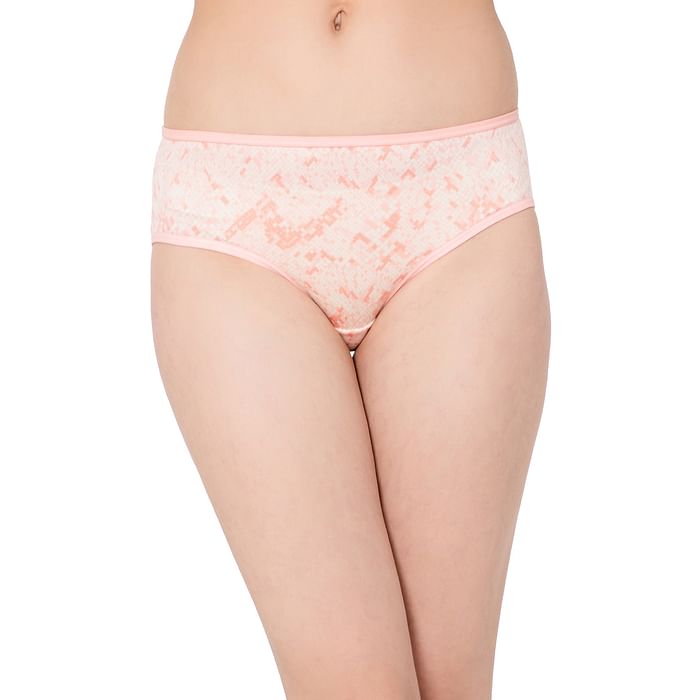 

Clovia Mid Waist Printed Hipster Panty in Baby Pink - PN3404D22, Light pink