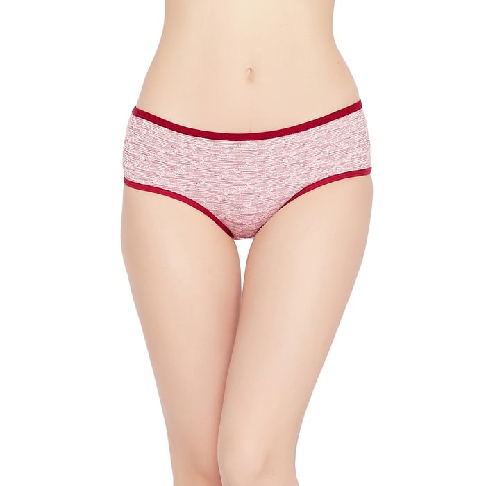 

Clovia Mid Waist Printed Hipster Panty in Baby Pink - Cotton - PN2990I22, Light pink