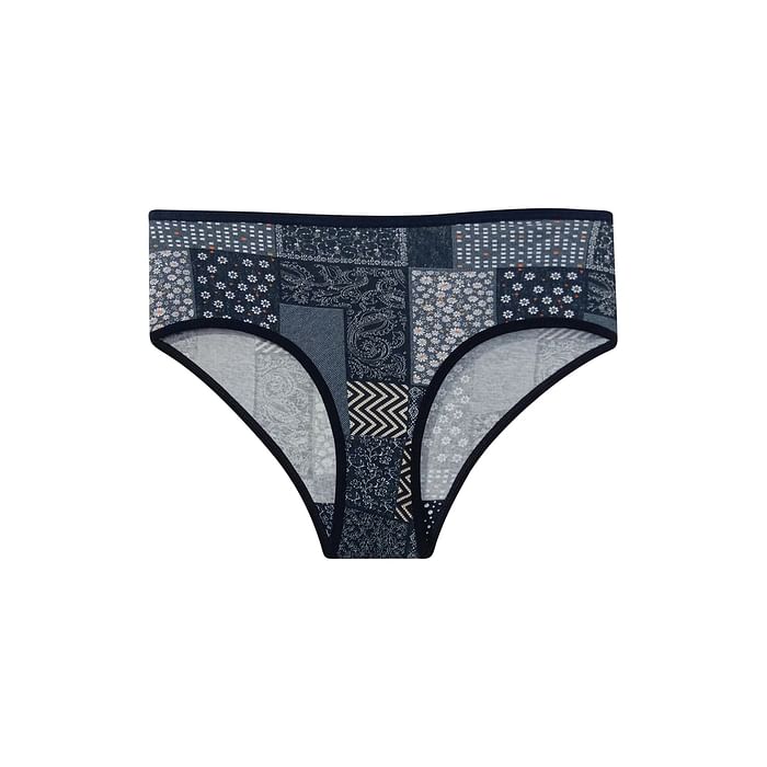 

Clovia Mid Waist Printed Hipster Panty in Dark Grey - Cotton - PN2854D05