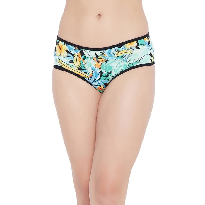 

Clovia Mid Waist Printed Hipster Panty in Multicolor - Cotton - PN2679X19, Multicolour