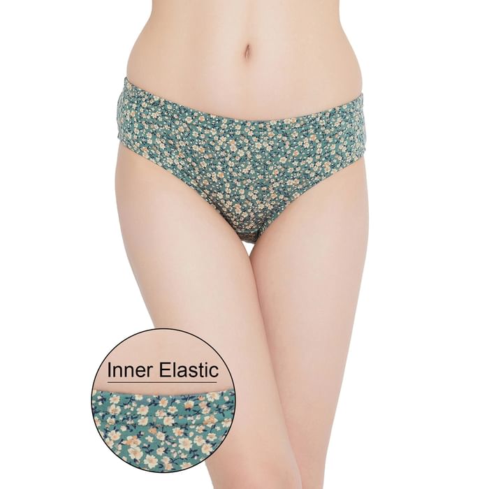 

Clovia Mid Waist Printed Hipster Panty with Inner Elastic in Multicolour- Cotton - PN3227U19