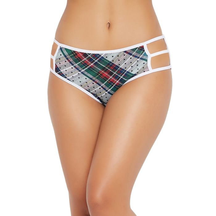 

Clovia Mid Waist Printed Hipster Panty in Multicolour with Cage Sides - Cotton - PN3236E19