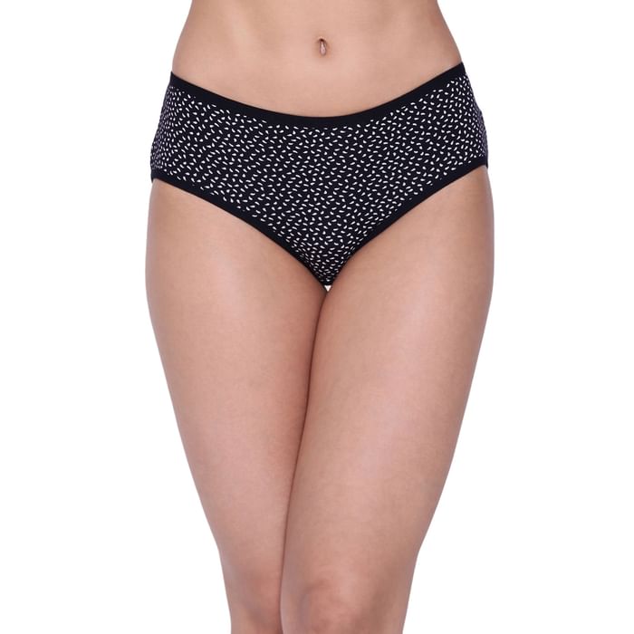 

Clovia Mid Waist Printed Hipster Panty in Navy - Cotton - PN2854H08