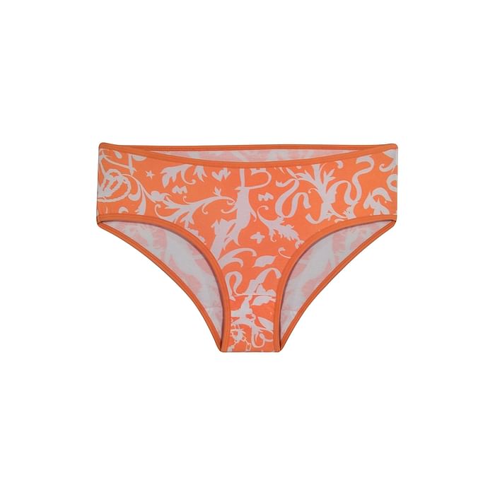 

Clovia Mid Waist Printed Hipster Panty in Orange- Cotton - PN3383L16