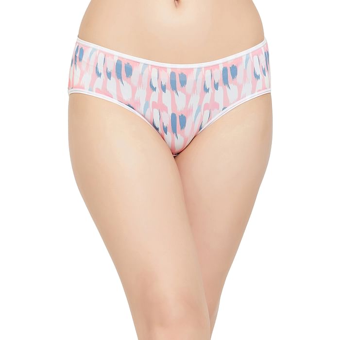 

Clovia Mid Waist Printed Hipster Panty in Peach Colour - PN3404A34