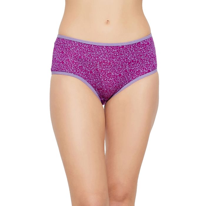 

Clovia Mid Waist Printed Hipster Panty in Purple - PN3404A15