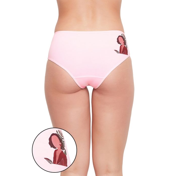 

Clovia Mid Waist Printed Hipster Panty in Soft Pink - Cotton - PN3110C22, Light pink