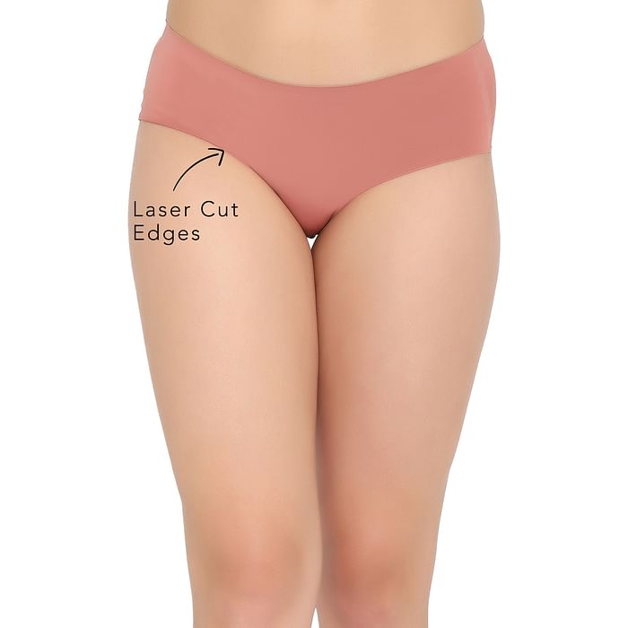 

Clovia Mid Waist Seamless Laser Cut Hipster Panty in Nude Colour - PN2430A24