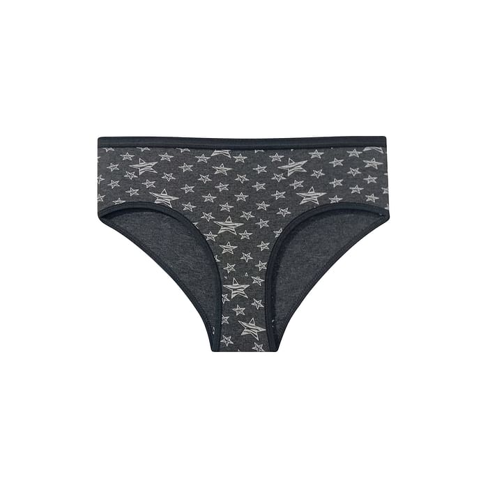 

Clovia Mid Waist Star Print Hipster Panty in Dark Grey - Cotton - PN2854F05