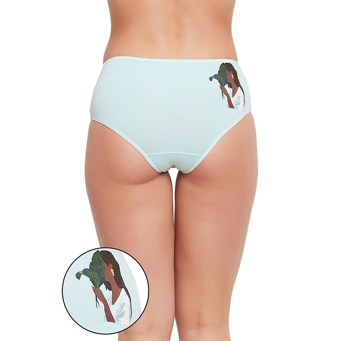 

Clovia Mid Waist Printed Hipster Panty in Light Blue - Cotton - PN3110C03