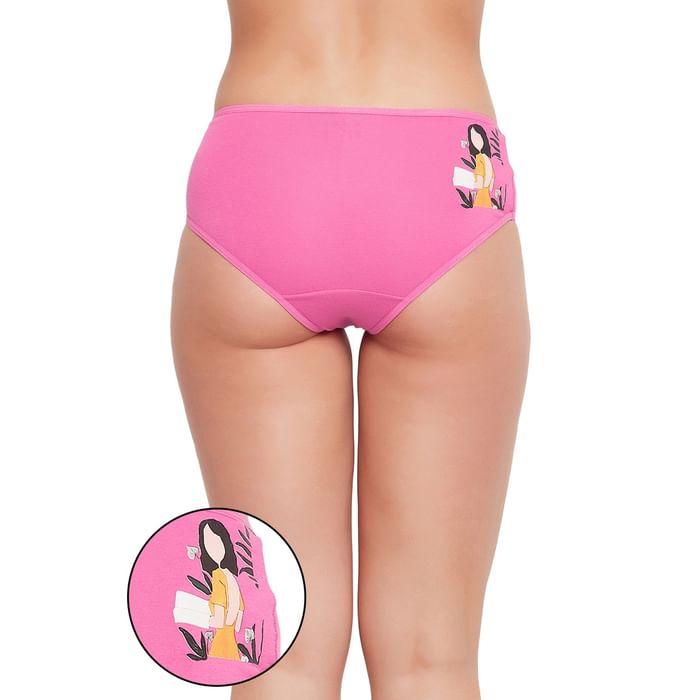

Clovia Mid Waist Printed Hipster Panty in Pink - Cotton - PN3110A14