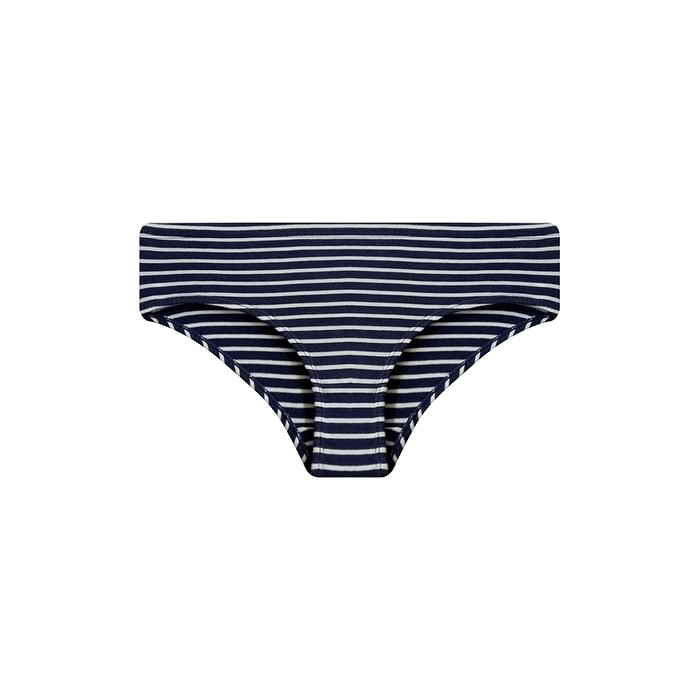 

Clovia Mid Waist Striped Hipster Panty in Midnight Blue with Inner Elastic - 100% Cotton - PN2488B08, Navy