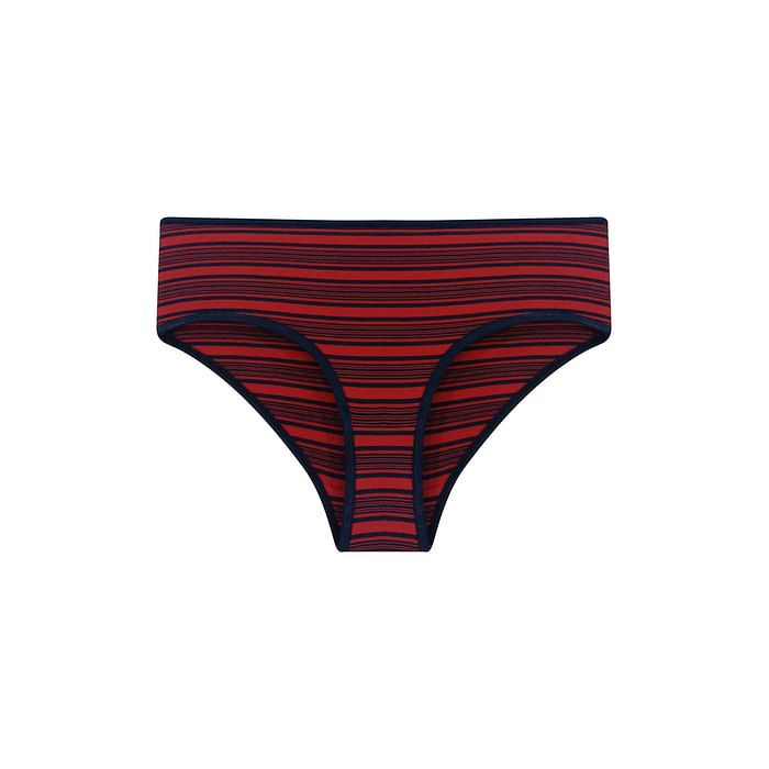 

Clovia Mid Waist Striped Hipster Panty in Red - Cotton - PN2679U04