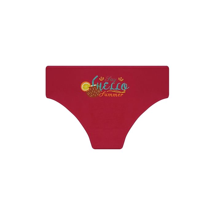 

Clovia Mid Waist Summer Print Hipster Panty in Crimson - Cotton - PN3297A14, Pink