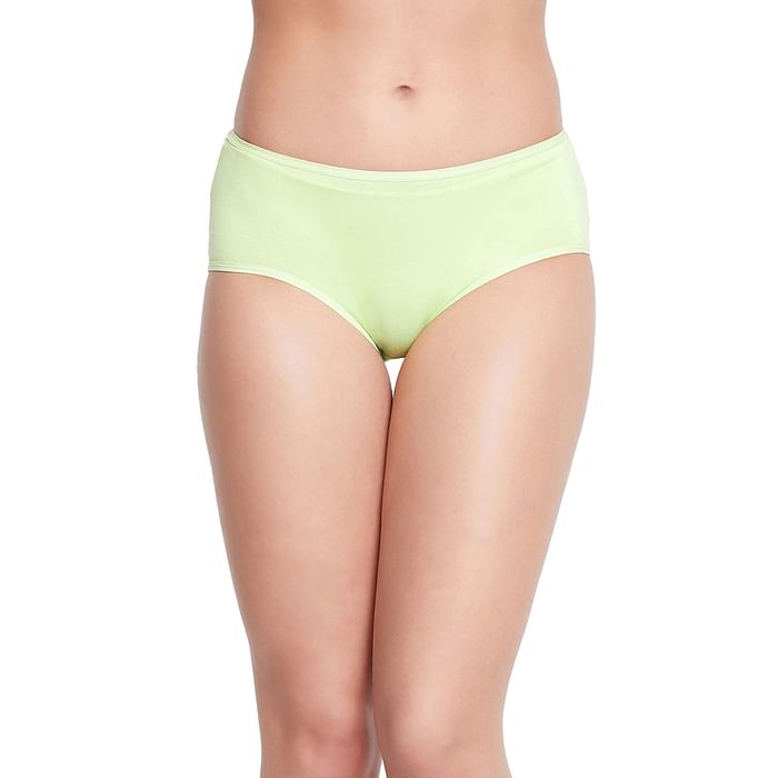 

Clovia Mid Waist Teen Hipster Panty in Pista Green - Cotton - PB0004A11, Light green