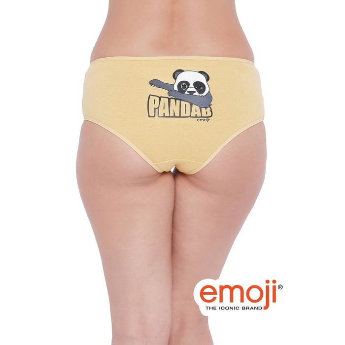 

Clovia Mid Waist Text & Graphic Print Hipster Panty in Oatmeal Colour - Cotton - PN3350A02, Light yellow