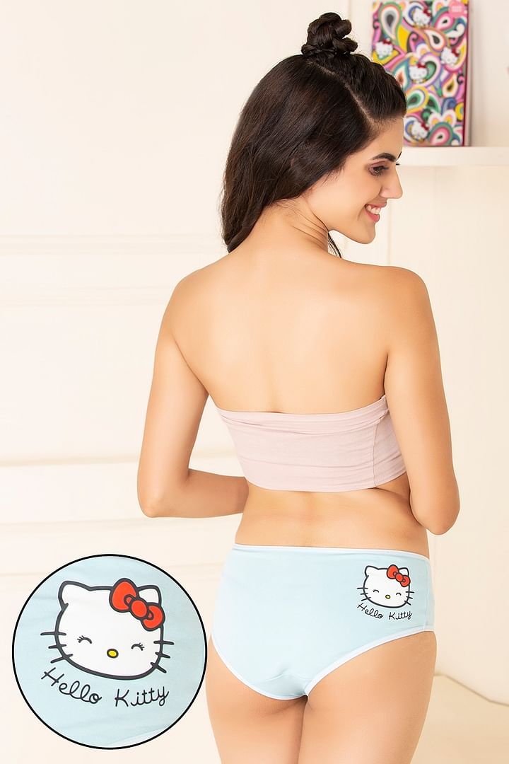 Buy Mid Waist Text & Hello Kitty Print Hipster Panty in Baby Blue - Cotton  Online India, Best Prices, COD - Clovia - PN3310B03