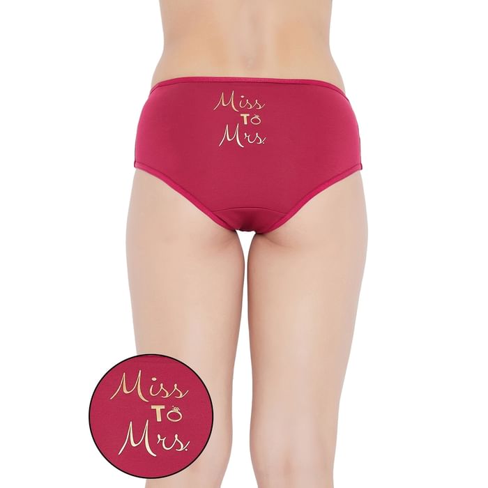 

Clovia Mid Waist Text Print Hipster Bridal Panty in Pink - Modal - PN3458K15, Purple