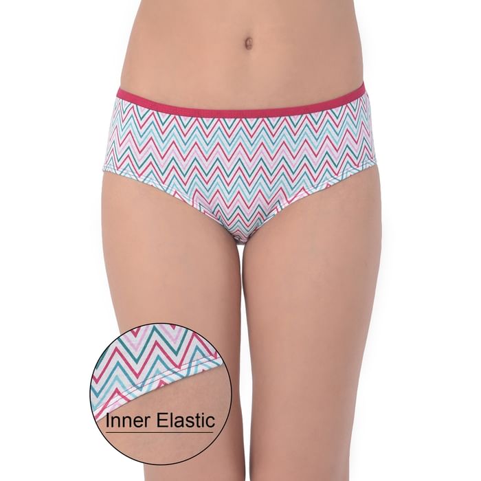 

Clovia Multicolour Chevron Print Mid Waist Hipster Panty with Inner Elastic - Cotton - PN3464A19