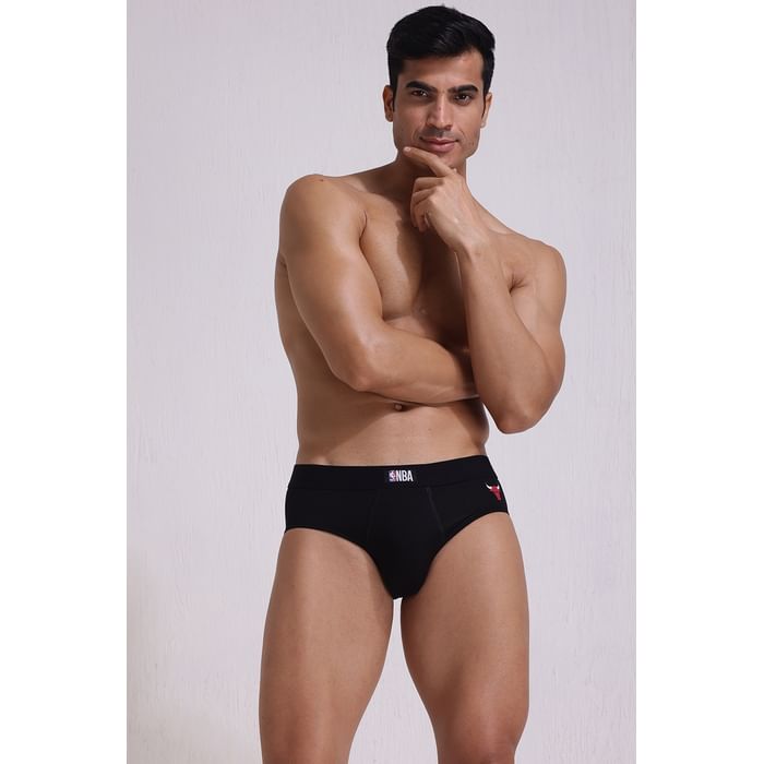 

Clovia John Players NBA Champion Cotton Brief in Black - JBF013M13