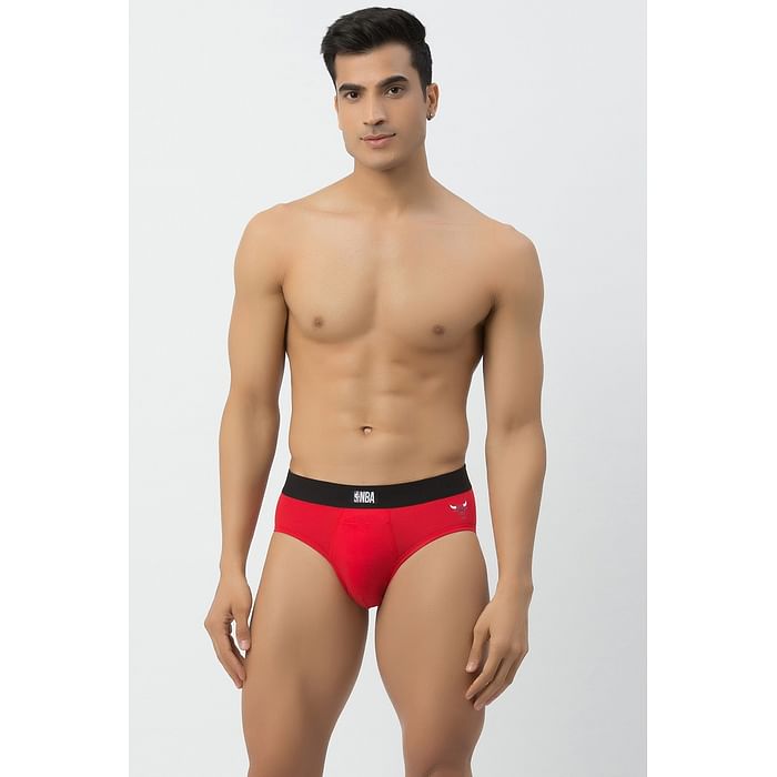 

Clovia John Players NBA Champion Cotton Brief in Red - JBF013M04