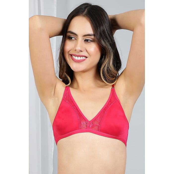 

Clovia Non-Padded Wirefree T-shirt Bra With Double Layered Cups & Detachable Straps - Pink - BR0673P14