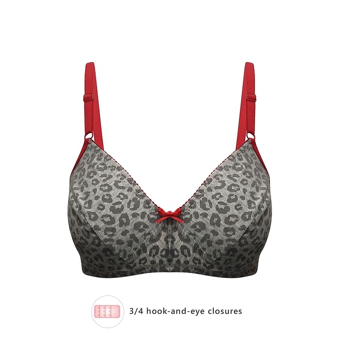 

Clovia Non-Padded Non-Wired Animal Print Bra - Cotton - BR0776M01, Light grey