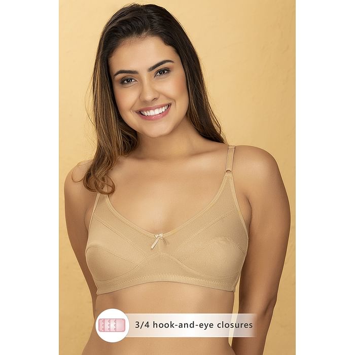 

Clovia Non-Padded Non-Wired Full Coverage Bra in Beige - Cotton Rich - BR1876A24, Nude-colour