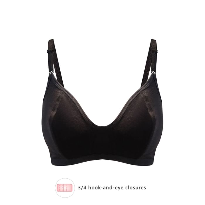 

Clovia Non-Padded Non-Wired Full Coverage Bra in Black - Cotton Rich - BR2011P13