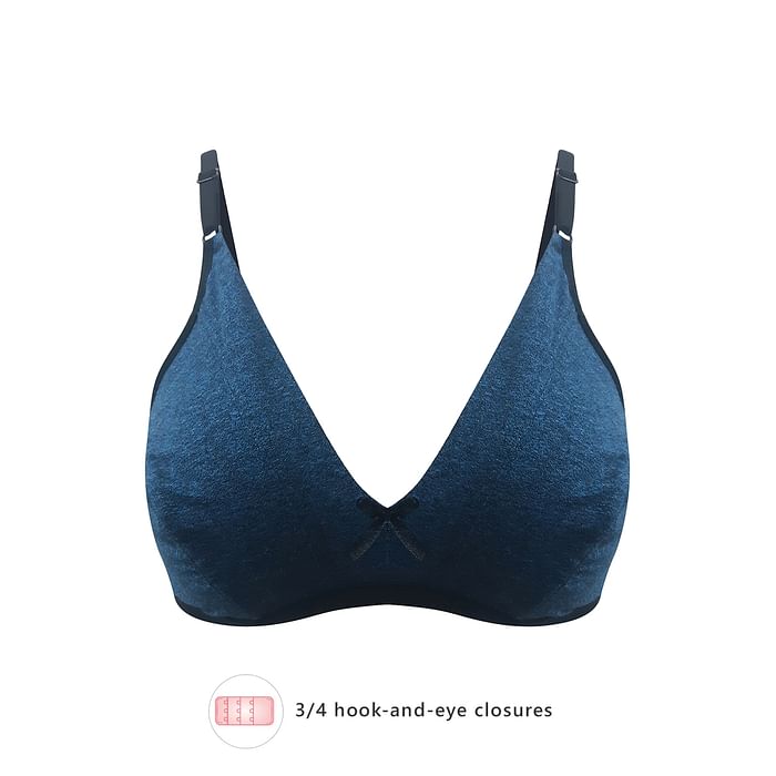 

Clovia Non-Padded Non-Wired Bra in Dark Blue - Cotton Rich - BR1595D08, Navy