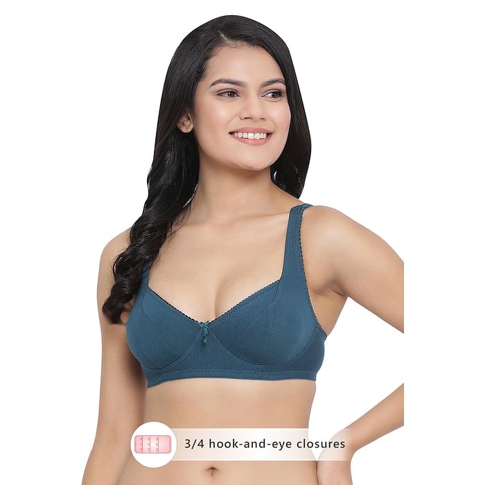 

Clovia Non-Padded Non-Wired Full Coverage Bra in Dark Green - Cotton - BR2038P17