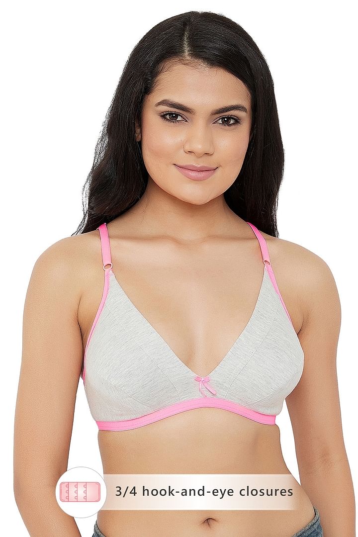 Buy CLOVIA Grey Non-Wired Adjustable Strap Non-Padded Women's Everyday Bra