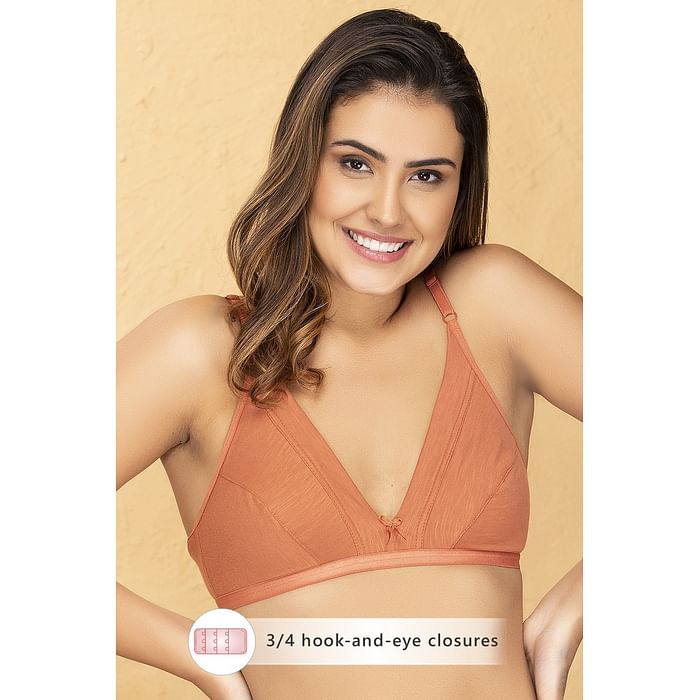 

Clovia Non-Padded Non-Wired Bra in Orange - Cotton Rich - BR1595T16