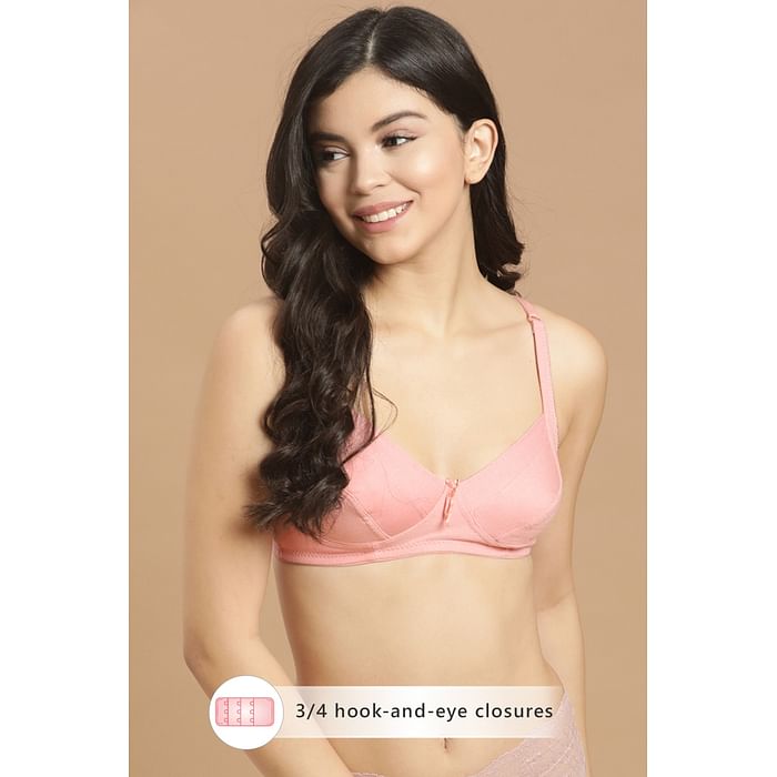 

Clovia Non-Padded Non- Wired Full Coverage Bra in Peach - Cotton Rich - BR2067P16, Orange