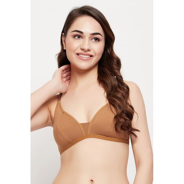 

Clovia Non-Padded Non-Wired Demi Cup Bra in Nude Colour - Cotton - BR0856A24