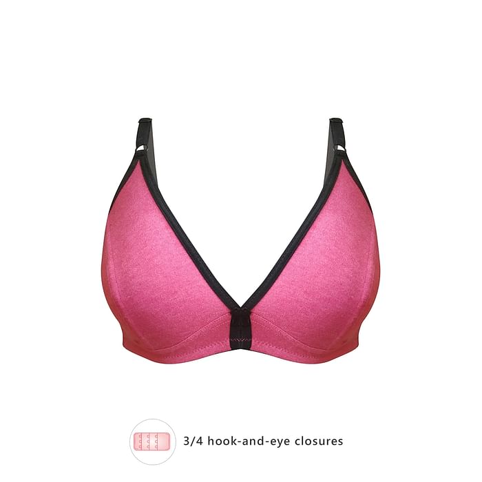 Clovia - Clovia Non-Padded Non-Wired Demi Cup Bra in Hot Pink – Cotton Rich – BR2131S14