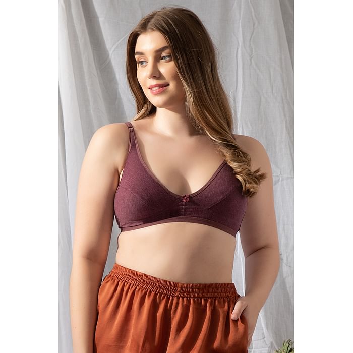 

Clovia Non-Padded Non-Wired Demi Cup Bra in Light Purple - Cotton - BR1678Q15