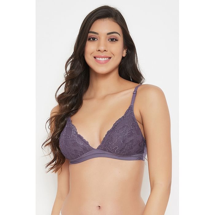 

Clovia Non-Padded Non-Wired Demi Cup Multiway Plunge Bra in Purple - BR2206P12, Lavender