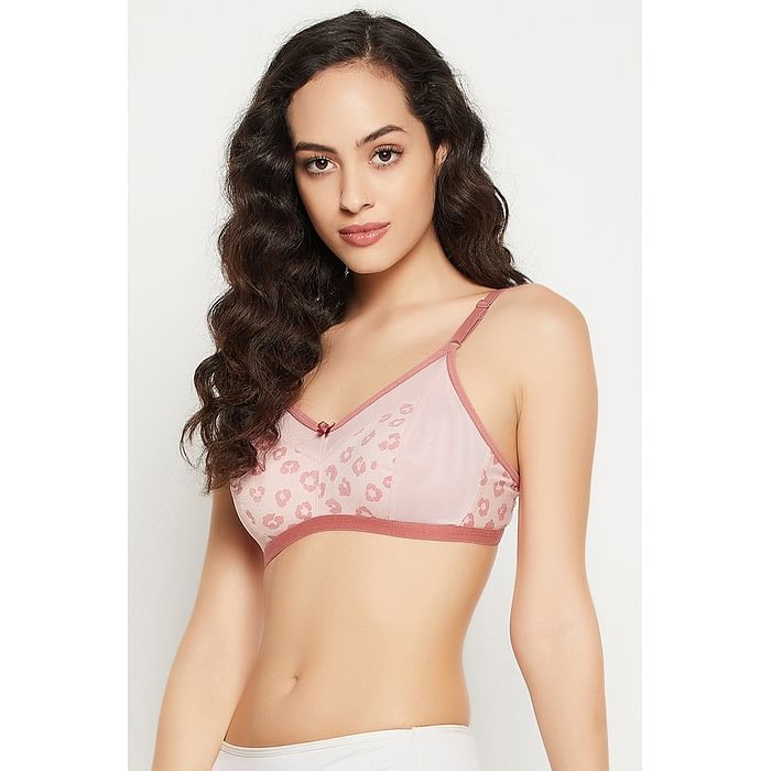 

Clovia Non-Padded Non-Wired Full Cup Animal Print Bra in Baby Pink - Cotton - BR1423F22, Light pink