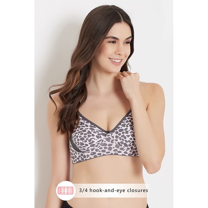 

Clovia Non-Padded Non-Wired Full Cup Animal Print Bra in Grey - Cotton - BR1780B05, Dark grey