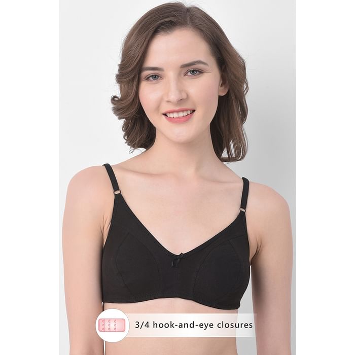 

Clovia Non-Padded Non-Wired Full Cup Bra in Black- Cotton - BR1652A13