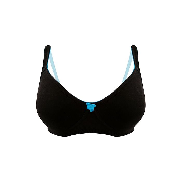 

Clovia Non-Padded Non-Wired Full Cup Bra in Black - Cotton - BR3001P13